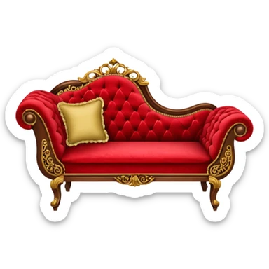 Antique Red chaise lounge sticker
