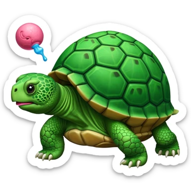 Tortuga comiendo chicle sticker