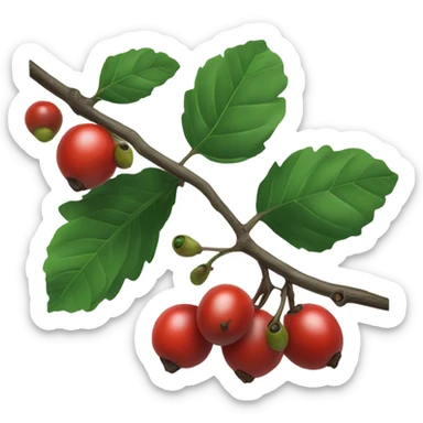 Ripe guarana berries on branch sticker