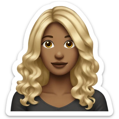 blonde girl with pretty balayage hair sticker