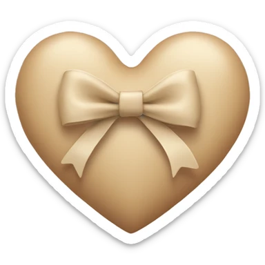 Beige heart with bow sticker