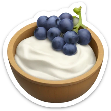 yoghurt bowl with grapes and blueberries sticker