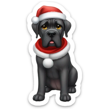 Cane Corso in a Santa Claus outfit. sticker