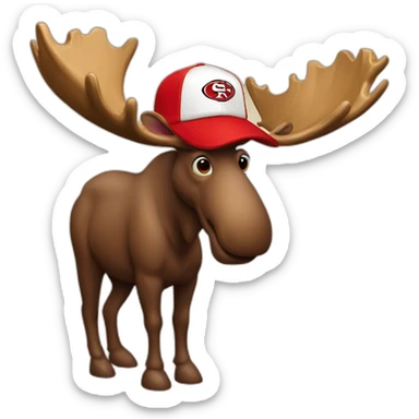 moose-with-a-49ers-hat sticker