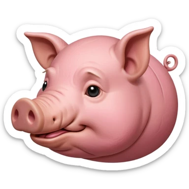 Realistic pig side view, less cartoony sticker