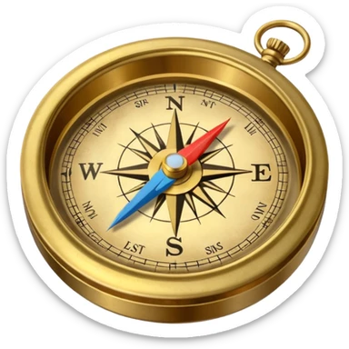 Travel compass pointing to adventure sticker