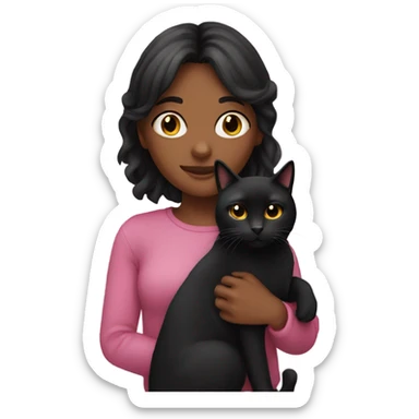 20 years old girl with her black cat sticker