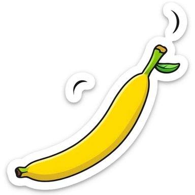silly banana character slipping on its own peel sticker
