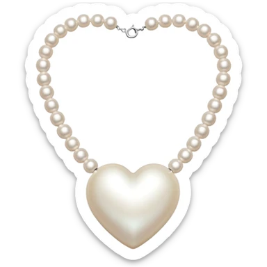 Pearl necklace heart sticker