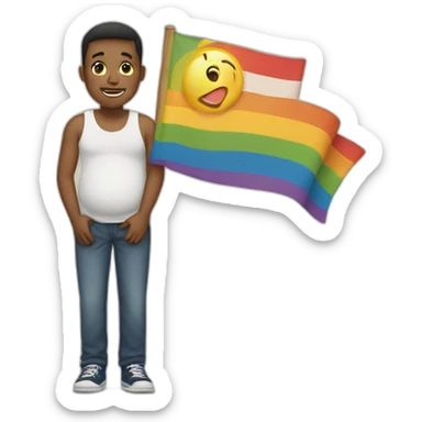 Pregnant Man With Pride Flag sticker