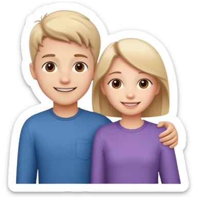 Cute Boy And Cute Girl Standing Love  sticker