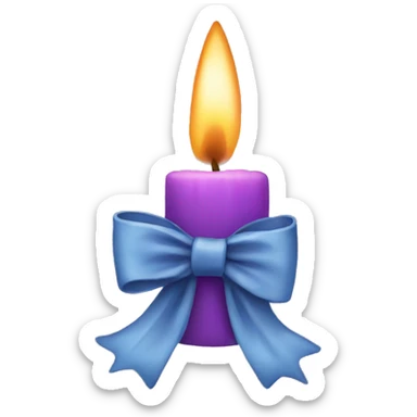 Christmas candle bow sticker