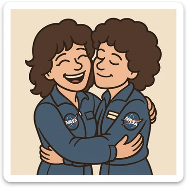 two Sally Ride Prince hug  sticker