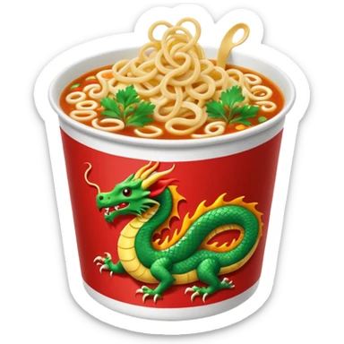 Pot Noodle Sweet & Sour (with a dragon image drawn on it) sticker