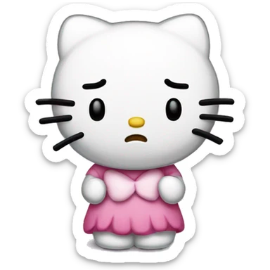 Sad hello kitty sticker