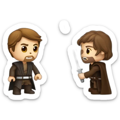 Anakin vs obi-wan battle sticker