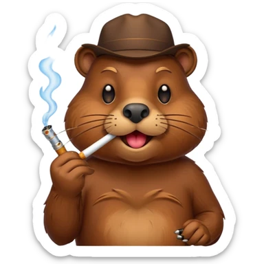 beaver smoking emojis funny sticker
