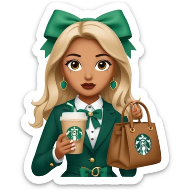 Aesthetic and BADDIE with bows and some starbucks coffee and dior bag sticker