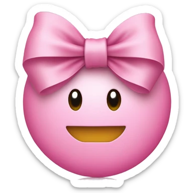 Smiley face with a pink bow sticker
