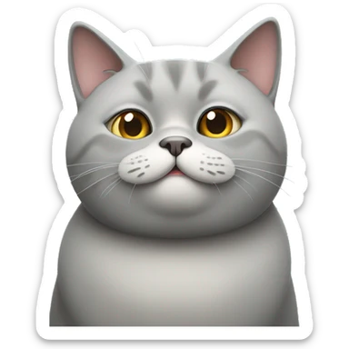 grey british fat cat sticker