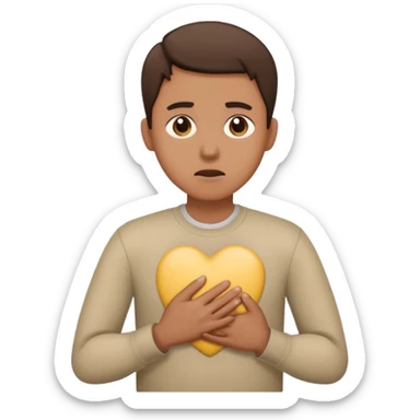 persona agarrandose el pecho sticker