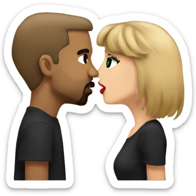 Kanye kissing Tylor swift  sticker