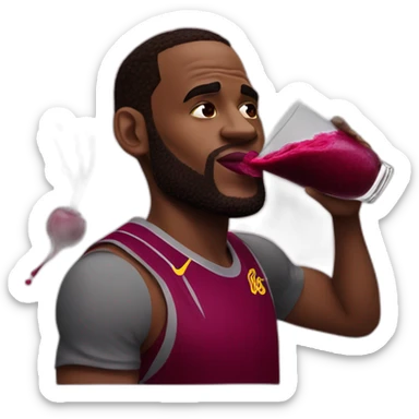 Lebron James drinking a beet sticker