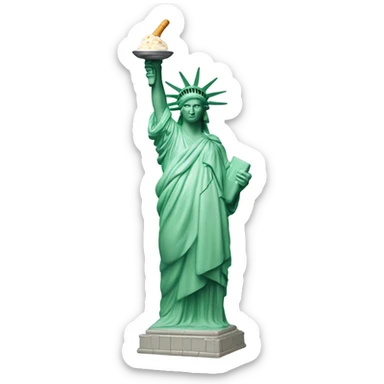 Statue of Liberty covered in ranch dressing sticker