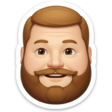 fat Man with beard. sticker