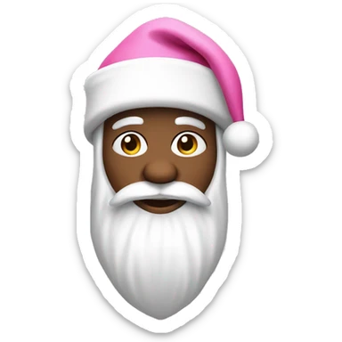 White Santa with pink hat sticker