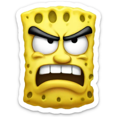 big muscular and angry spongebob sticker