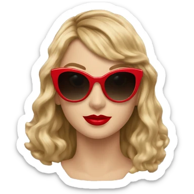 taylor swift red cateye sunglasses sticker