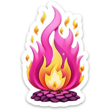 pink-magenta Fire-kindle-flame sticker