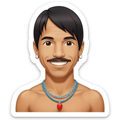 portrait of Anthony Kiedis, lead singer of Red Hot Chili Peppers sticker