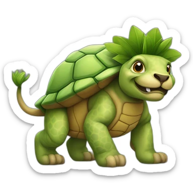 tortue sur un lion sticker