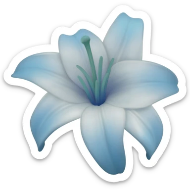 white and blue lily emoji sticker