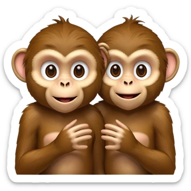 two monkeys chatting sticker