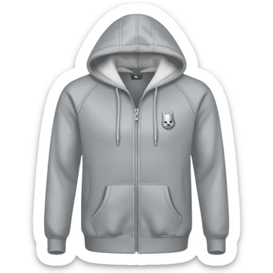 a Hoodie with silver zipper sticker