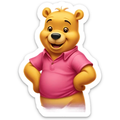 Winnie pooh rosa sticker