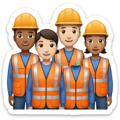 group of multiracial railway engineer standing sticker