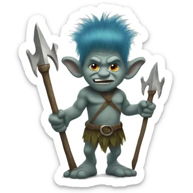 troll with a trident sticker