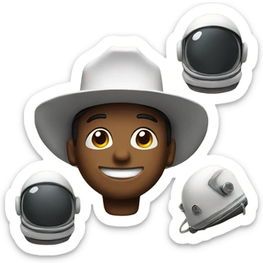An Astronaut with a cowboy hat sticker