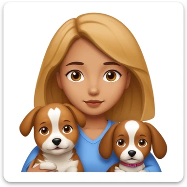 girl and dog posing cute sticker