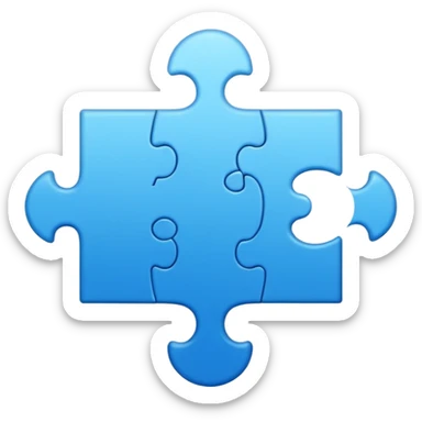puzzle piece emoji in blue professional design for business presentation, clean edges, modern corporate aesthetic sticker