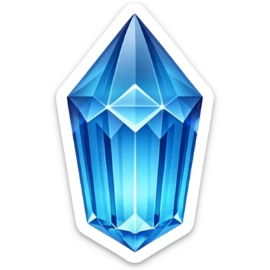 Long blue glowing crystal  sticker