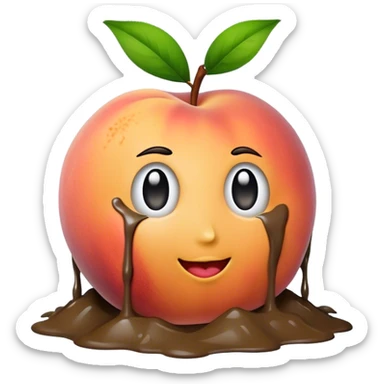 Peach in mud sticker