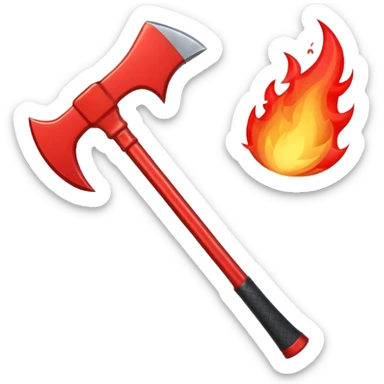 A Axe – bright red fire axe sticker
