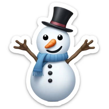 A snowman who’s trying to hug you; no hat  sticker