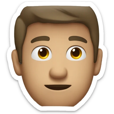 A man looks in the rearview mirror in the car sticker