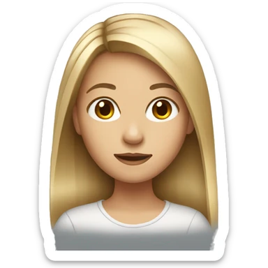 girl with straight hair sticker